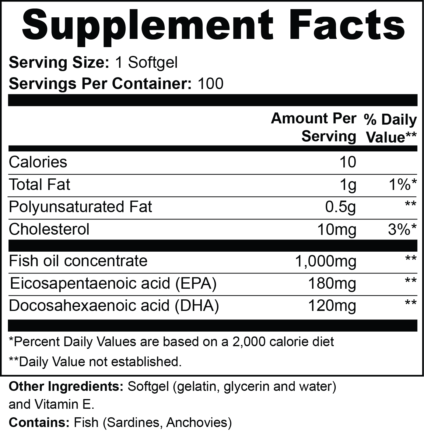 TSO Omega-3 EPA 180mg + DHA 120mg
