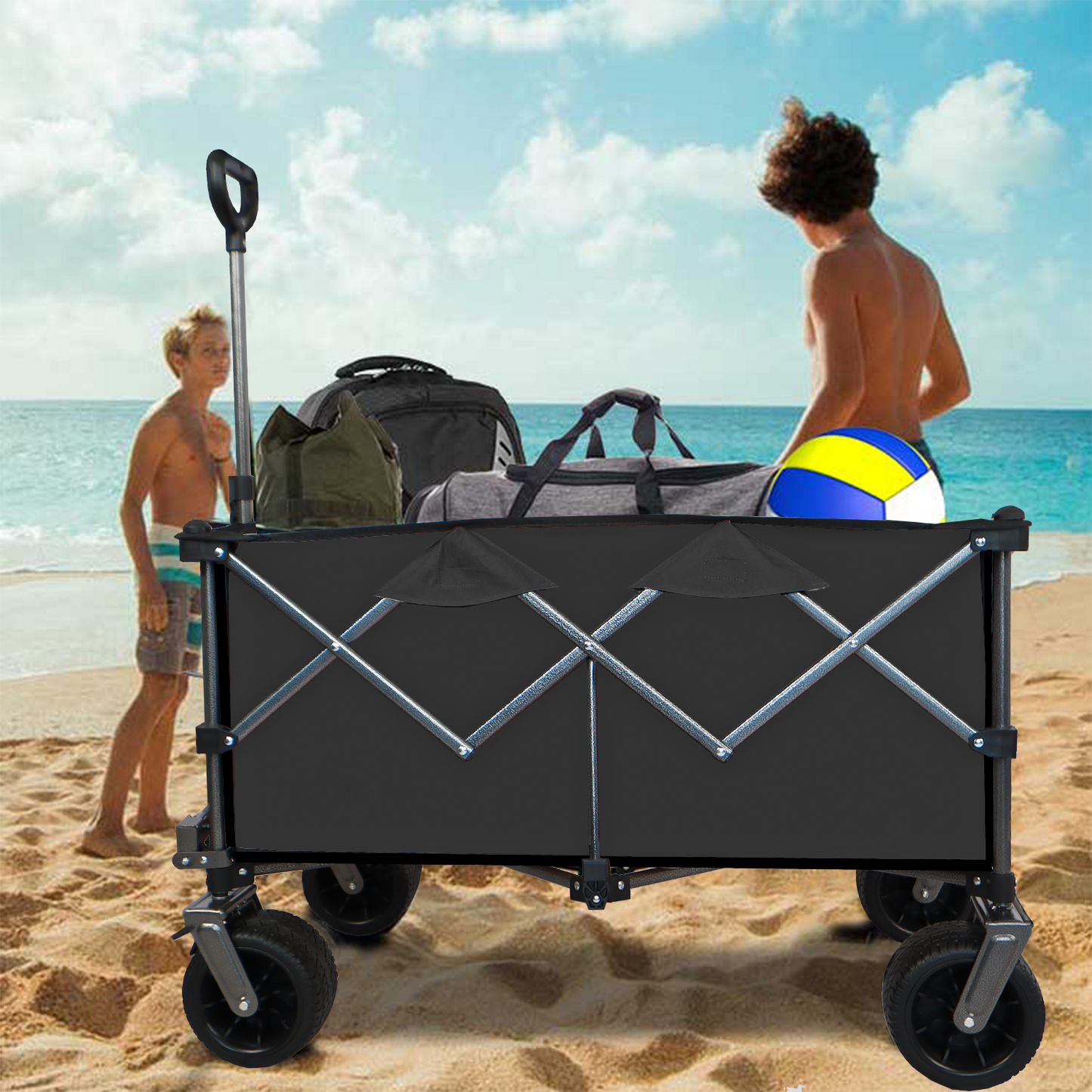 Soccer Dad Collapsible Wide Wheel Folding Wagon