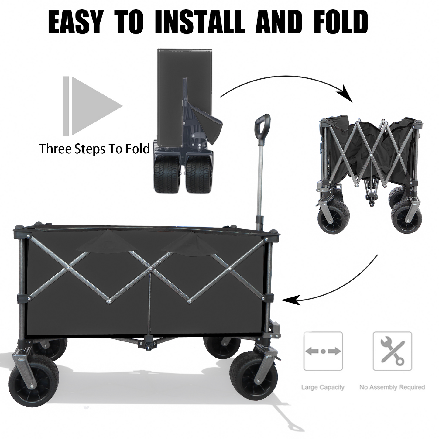 Soccer Dad Collapsible Wide Wheel Folding Wagon
