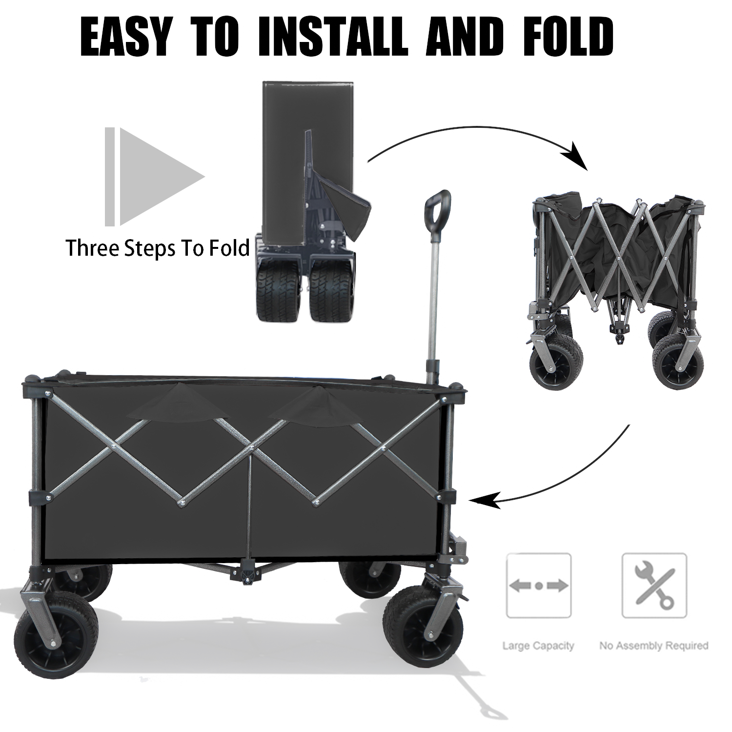 Soccer Dad Collapsible Wide Wheel Folding Wagon