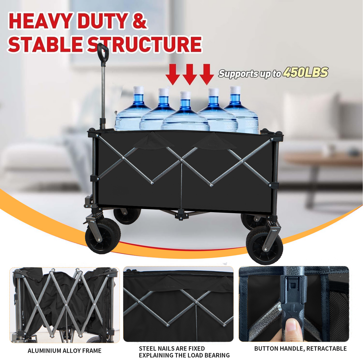 Soccer Dad Collapsible Wide Wheel Folding Wagon