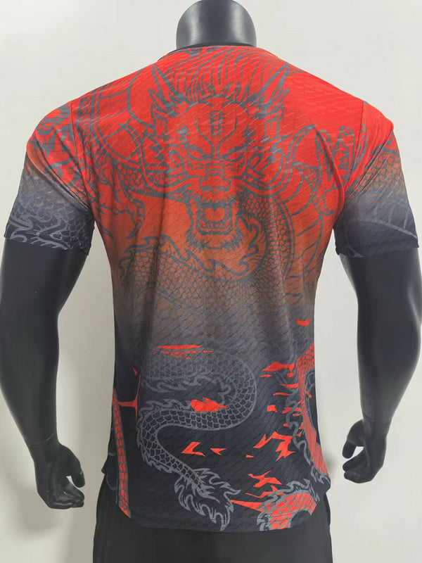 JERSEY REAL MADRID SPECIAL EDITION RED AND BLACK DRAGON (PLAYER VERSION)