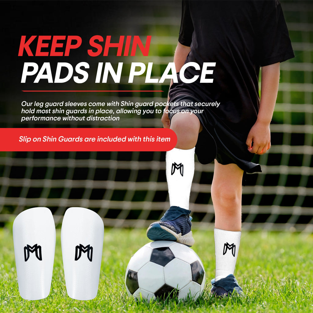 Soccer Shin Guard Sleeves with Padded Protection