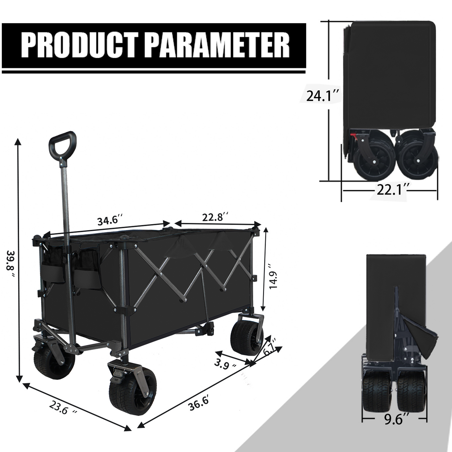 Soccer Dad Collapsible Wide Wheel Folding Wagon