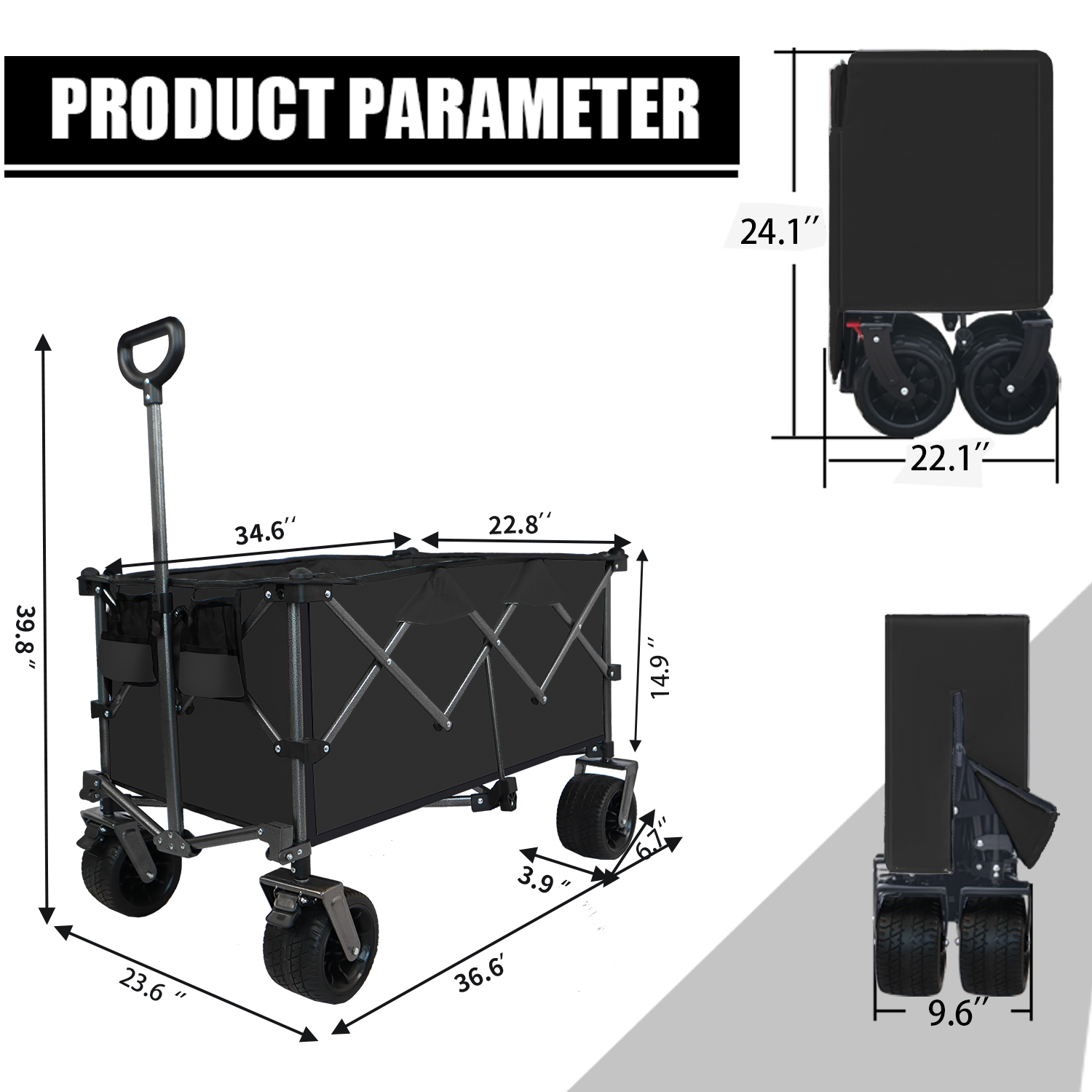 Soccer Dad Collapsible Wide Wheel Folding Wagon