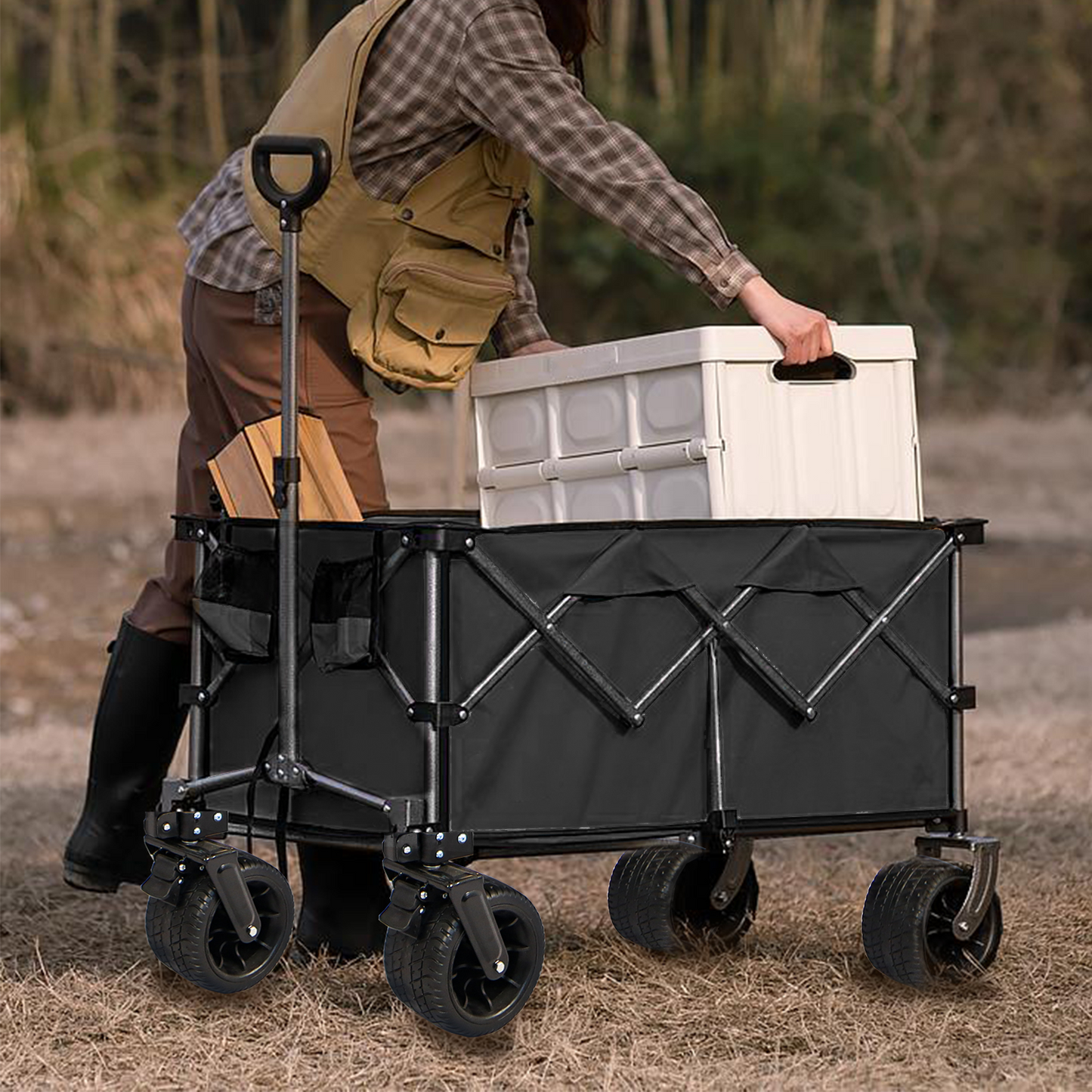 Soccer Dad Collapsible Wide Wheel Folding Wagon