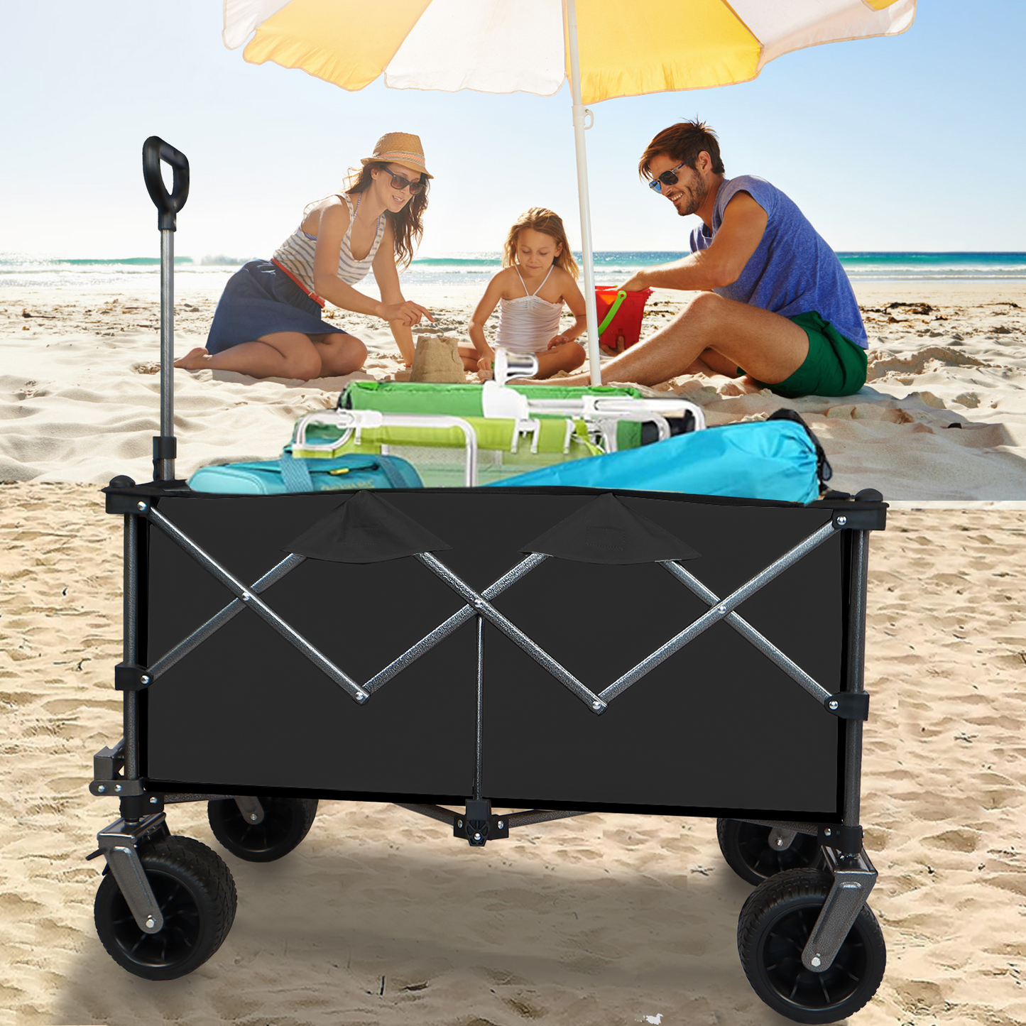 Soccer Dad Collapsible Wide Wheel Folding Wagon