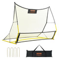 Soccer Trainer, 2-IN-1 Portable Soccer Rebounder Net, 71"x40" Iron Soccer Practice Equipment,