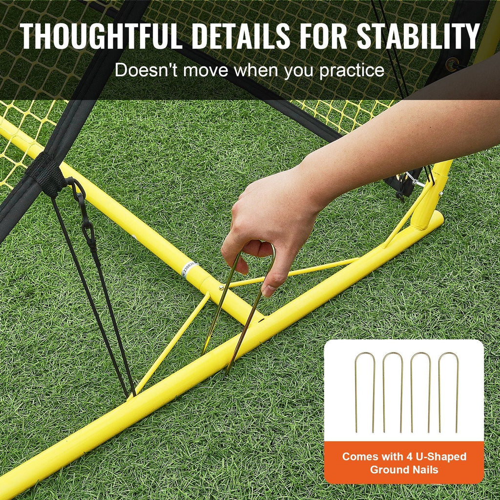 Soccer Trainer, 2-IN-1 Portable Soccer Rebounder Net, 71"x40" Iron Soccer Practice Equipment,